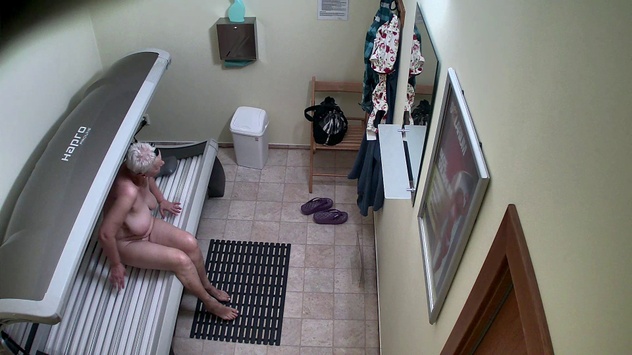 Busty Granny Exposed in the Solarium